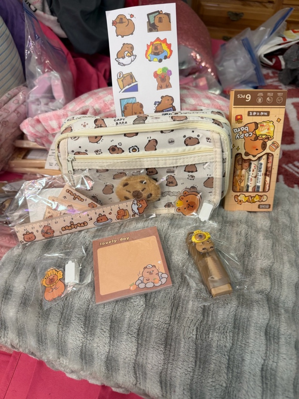 CAPABEAR LARGE PENCIL POUCH AND ACCESSORIES